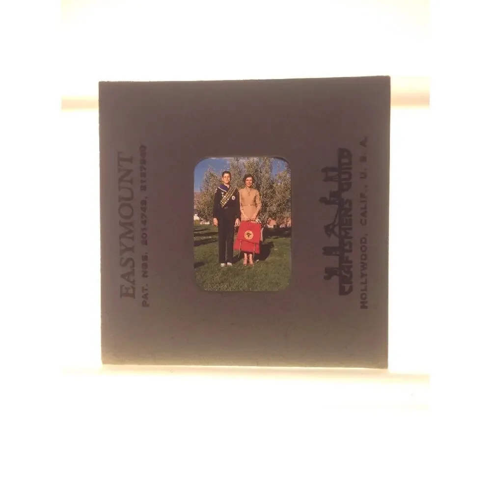 Vintage 1940s Kodachrome BSA Boy Scout Uniform w/ Mother Photograph Color Slide